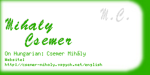 mihaly csemer business card